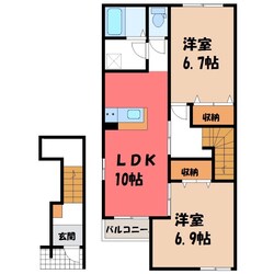 自治医大駅 徒歩50分 2階の物件間取画像